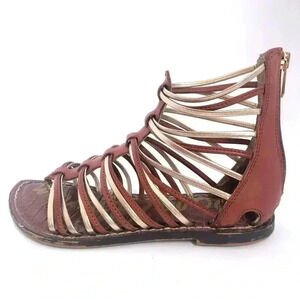 Sam Edelman Kamille Gladiator Strappy Sandals Brown and Gold Women's Size 6.5